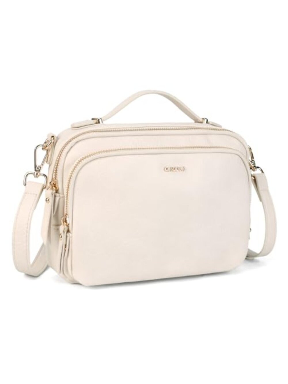 Convertible Satchel Crossbody Bag Faux Leather Multi Pocket Work Travel
